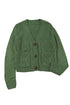Front Pockets Buttons Textured Cardigan